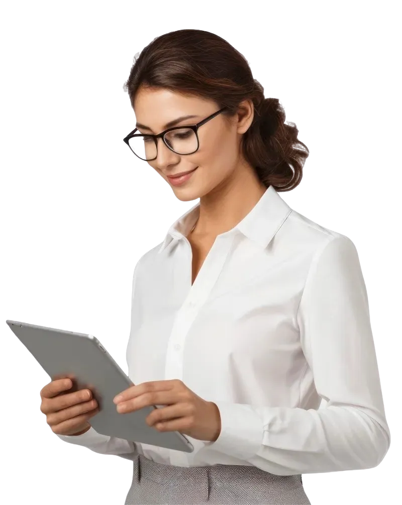 Profissional utilizando o LabWay-LIMS® em um tablet